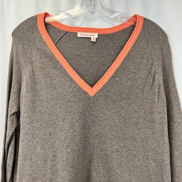 Fresh Produce Womens Tunic Sweater Brown Coral Heathered Long Sleeve V Neck S/M - Picture 2 of 11